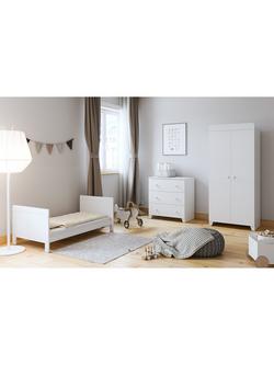 Little Acorns Classic Cotbed, Changing Table Dresser & Double Wardrobe Bundle, White - view 2, 