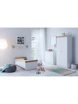Little Acorns Burlington Cotbed, Changing Table Dresser and Double Wardrobe Bundle, White/Oak - view 2, 