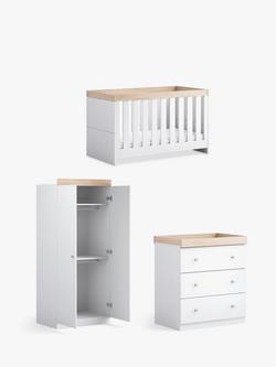 Little Acorns Classic Two-Tone Cotbed & Changing Table Dresser Bundle, Grey/Oak, 