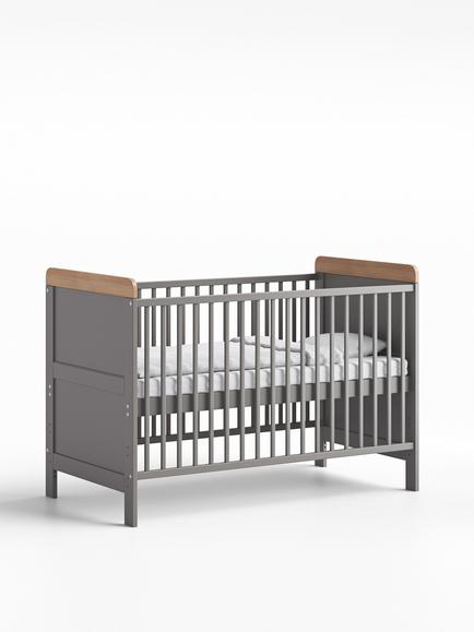 Little Acorns Classic Two-Tone Cotbed & Changing Table Dresser Bundle, Grey/Oak - view 2, 