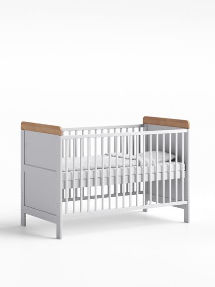 Little Acorns Classic Two-Tone Cotbed & Changing Table Dresser Bundle, White/Oak - view 2, 