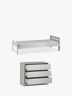 Little Acorns Furniture Bed Frame & 3 Drawer Chest Bundle, Grey, 