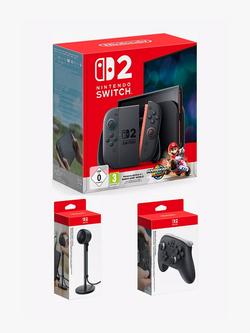 Nintendo Switch 2 256GB Console with Joy-Con 2 & Mario Kart World and Switch 2 Pro Controller and Switch 2 Camera, Black, Bundle, 