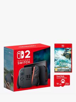 Nintendo Switch 2 256GB Console with Joy-Con 2 and The Legend of Zelda: Tears of the Kingdom and SanDisk microSD Express Card, 256GB, Bundle, 