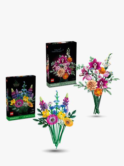 LEGO Maximalist Bundle Botanical Collection 10313 Wildflower Bouquet & Botanicals 10342 Pretty Pink Flower Bouquet for Bold Home Decor, 