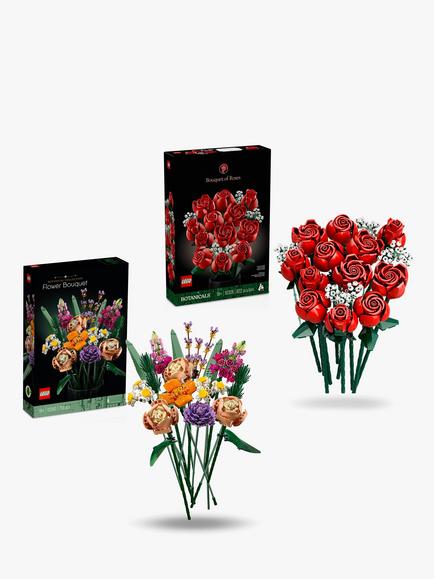 LEGO New Classic Bundle Botanical Collection 10328 Bouquet of Roses & 10280 Flower Bouquet for Timeless Decor, 