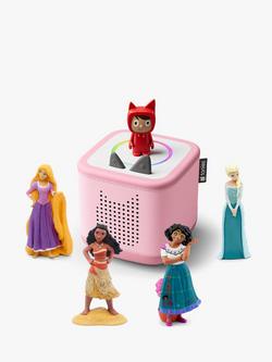 tonies Toniebox 2 Starter Set with 4 Disney Tonie Audio Characters, Cloud Pink, 