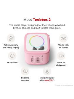 tonies Toniebox 2 Starter Set with 4 Disney Tonie Audio Characters, Cloud Pink - view 2, 