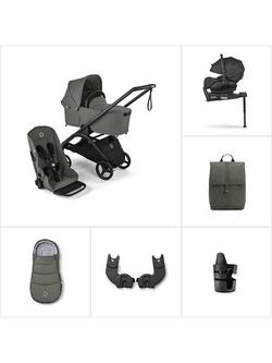 Bugaboo Dragonfly Pushchair & Carrycot with Bugaboo Otter by Nuna Baby Car Seat & 360 Base Ultimate Bundle, Forest Green, 