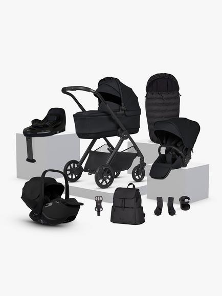 Silver Cross Reef 2 Pushchair & Accessories with Glide Plus 360 i-Size Car Seat & Base Family Bundle, Space, 