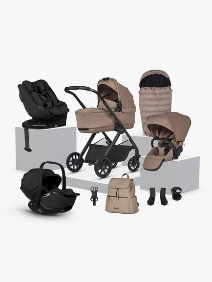 Silver Cross Reef 2 Pushchair & Accessories with Approach Plus & Glide Plus 360 i-Size Car Seat & Base Ultimate Family Bundle, Mocha, 