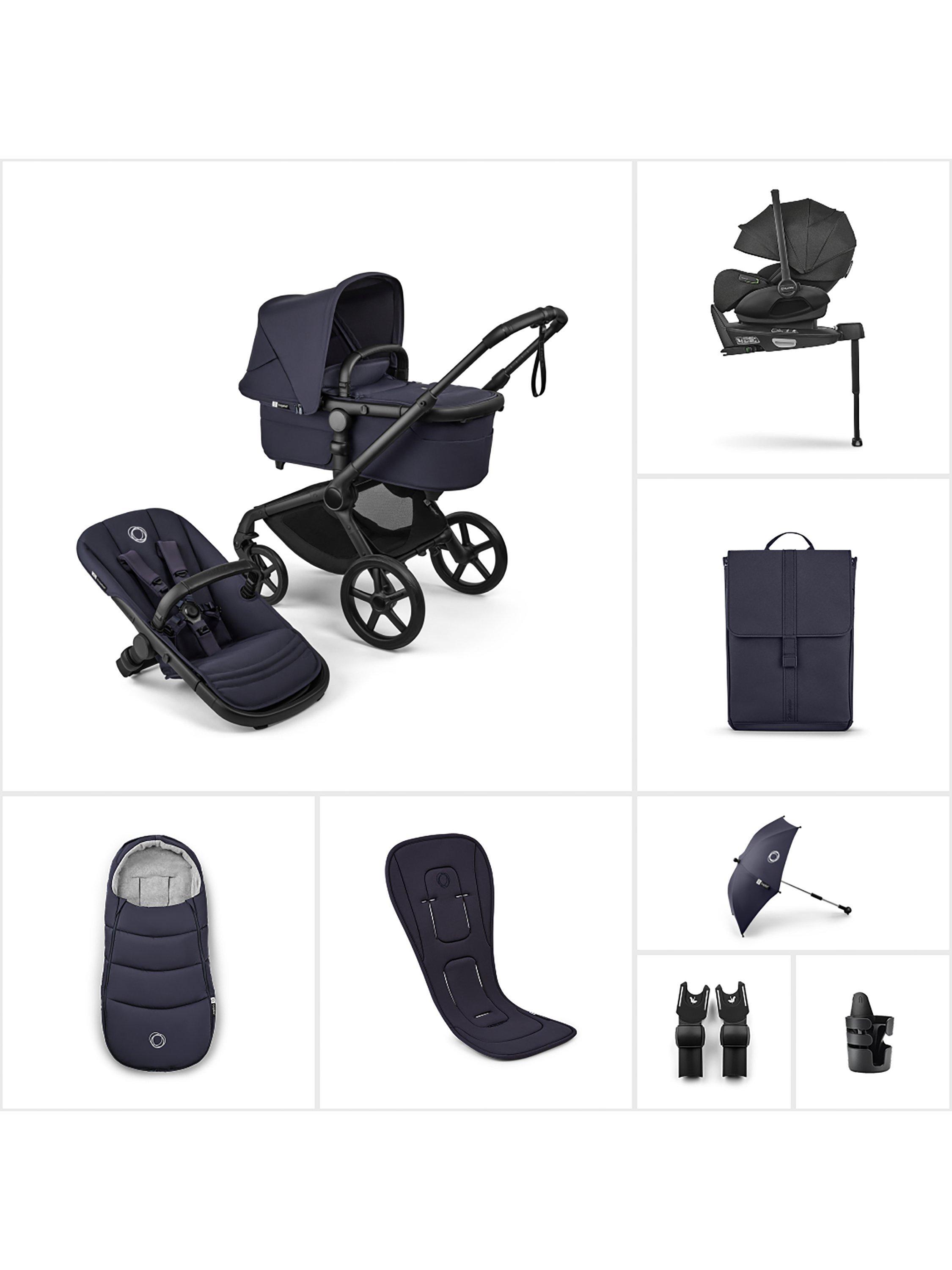 Bugaboo Fox 5 Renew Pushchair & Accessories with Bugaboo Otter by Nuna Car  Seat & 360 Base Ultimate Bundle, Deep Indigo