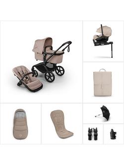 Bugaboo Fox 5 Renew Pushchair & Accessories with Bugaboo Otter by Nuna Car Seat & 360 Base Ultimate Bundle, Taupe Melange, 