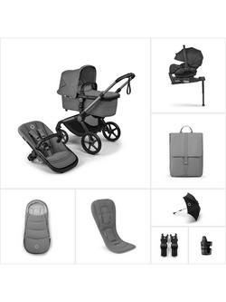 Bugaboo Fox 5 Renew Pushchair & Accessories with Bugaboo Otter by Nuna Car Seat & 360 Base Ultimate Bundle, Moon Grey, 