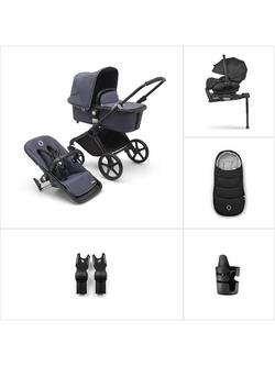 Bugaboo Fox Cub Stroller with Otter by Nuna Car Seat & 360 Base Ultimate Bundle, Stormy Blue, 