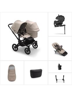Bugaboo Donkey 5 Duo Pushchair & Carrycot with Bugaboo Otter by Nuna Baby Car Seat & 360 Base Ultimate Bundle, Desert Taupe, 