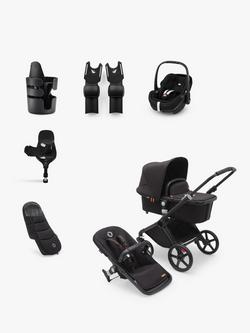 Bugaboo Fox Cub Stroller & Accessories with Maxi-Cosi Pebble 360 Pro2 Car Seat & FamilyFix 360 Pro Base Bundle, Midnight Black, 