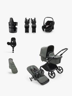 Bugaboo Fox Cub Stroller & Accessories with Maxi-Cosi Pebble 360 Pro2 Car Seat & FamilyFix 360 Pro Base Bundle, Forest Green, 