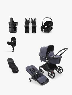 Bugaboo Fox Cub Stroller & Accessories with Maxi-Cosi Pebble 360 Pro2 Car Seat & FamilyFix 360 Pro Base Bundle, Stormy Blue, 