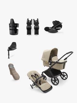 Bugaboo Fox Cub Stroller & Accessories with Cloud T Car Seat & Base T Bundle, Desert Beige, 