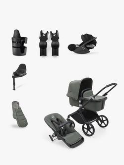 Bugaboo Fox Cub Stroller & Accessories with Cloud T Car Seat & Base T Bundle, Forest Green, 