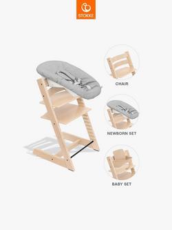 Stokke Tripp Trapp Highchair, Newborn Set & Baby Set² Bundle, Natural, 