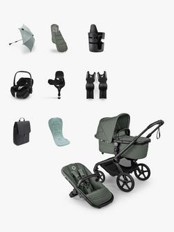 Bugaboo Fox 5 Renew Pushchair & Accessories with Maxi-Cosi Pebble 360 Pro2 Car Seat & FamilyFix 360 Pro Base Bundle, Forest Green, 