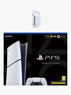 PlayStation 5 Digital Edition (Model Group - Slim) 825GB Console with DualSense Controller & PlayStation 5 (Model Group - Slim) Digital Disc Drive Bundle, 