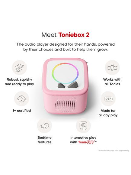 tonies Toniebox 2 Starter Set with 2 Julia Donaldson Tonie Audio Characters, Cloud Pink - view 2, 