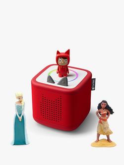 tonies Toniebox 2 Starter Set with 2 Disney Tonie Audio Characters, Red, 