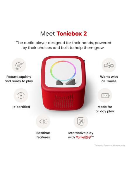 tonies Toniebox 2 Starter Set with 2 Disney Tonie Audio Characters, Red - view 2, 