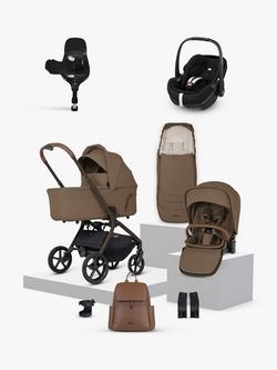 Silver Cross Breez Stroller, Carrycot & Accessories with Maxi-Cosi Pebble 360 Pro2 Car Seat & FamilyFix 360 Pro Base, Maple, 