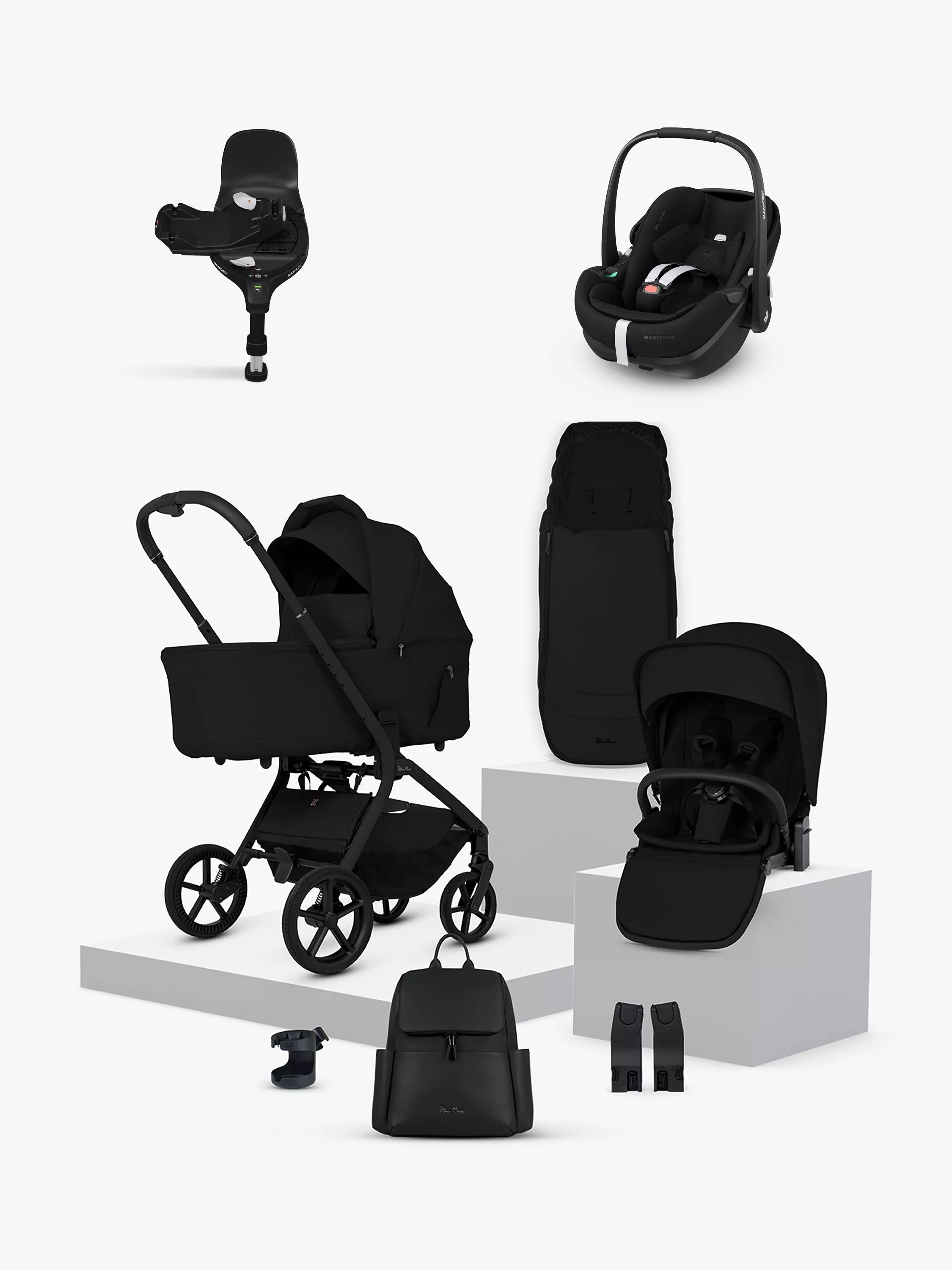 Silver Cross Breez Stroller, Carrycot & Accessories with Maxi-Cosi