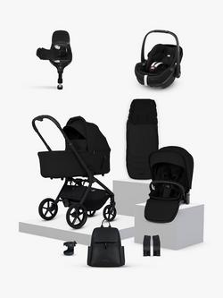 Silver Cross Breez Stroller, Carrycot & Accessories with Maxi-Cosi Pebble 360 Pro2 Car Seat & FamilyFix 360 Pro Base, Onyx, 