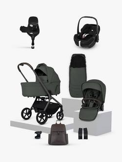 Silver Cross Breez Stroller, Carrycot & Accessories with Maxi-Cosi Pebble 360 Pro2 Car Seat & FamilyFix 360 Pro Base, Pewter, 