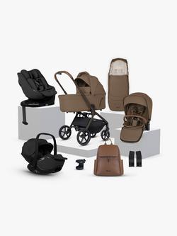 Silver Cross Breez Stroller, Carrycot & Accessories with Glide Plus 360 & Approach Plus 360 Baby Car Seats & Base Plus 360 Bundle, Maple, 
