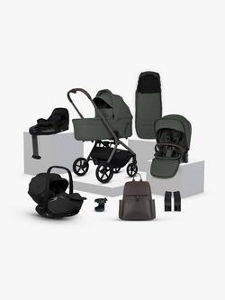 Silver Cross Breez Stroller, Carrycot & Accessories with Glide Plus 360 i-Size Car Seat & Base, Pewter, 