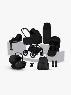 Silver Cross Breez Stroller, Carrycot & Accessories with Glide Plus 360 i-Size Car Seat & Base, Onyx, 