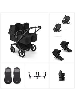 Bugaboo Donkey 6 Twin Stroller with Otter by Nuna Car Seat & 360 Base Ultimate Bundle, Black, 