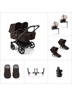 Bugaboo Donkey 6 Twin Stroller with Otter by Nuna Car Seat & 360 Base Ultimate Bundle, Cocoa Brown, 