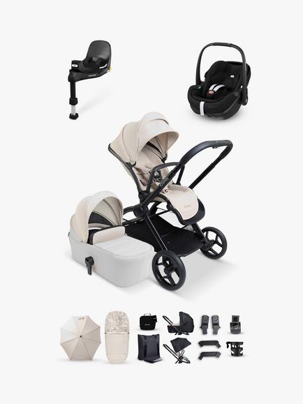 iCandy Core 2 Pushchair & Accessories with Maxi-Cosi Pebble 360 Pro2 Car Seat & FamilyFix 360 Pro Base Bundle, Sandstone, 