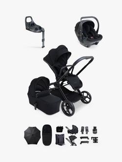 iCandy Core 2 Pushchair & Accessories with Cocoon 360 Baby Car Seat & Base Bundle, Black, 