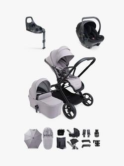 iCandy Core 2 Pushchair, Carrycot & Accessories with Cocoon 360 Car Seat & Base Bundle, Storm Grey, 