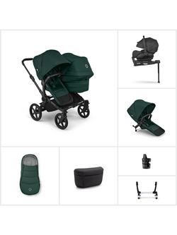 Bugaboo Donkey 6 Double Stroller with Otter by Nuna Car Seat & 360 Base Ultimate Bundle, Fern Green, 