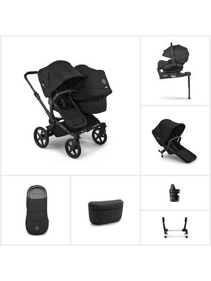 Bugaboo Donkey 6 Double Stroller with Otter by Nuna Car Seat & 360 Base Ultimate Bundle, Black, 