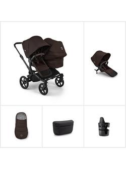 Bugaboo Donkey 6 Double Stroller Essential Bundle, Cocoa Brown, 