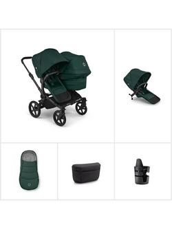Bugaboo Donkey 6 Double Stroller Essential Bundle, Fern Green, 