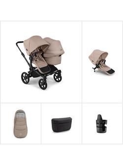 Bugaboo Donkey 6 Double Stroller Essential Bundle, Desert Taupe, 