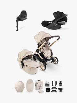 iCandy Peach 8 Pushchair & Accessories with Cybex Cloud T Baby Car Seat and Base T Bundle, Blonde, 