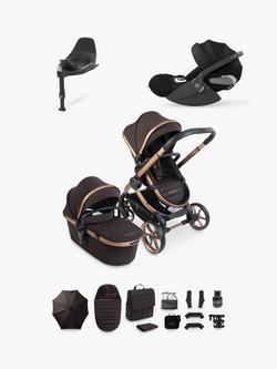 iCandy Peach 8 Pushchair & Accessories with Cybex Cloud T Baby Car Seat and Base T Bundle, Pecan, 